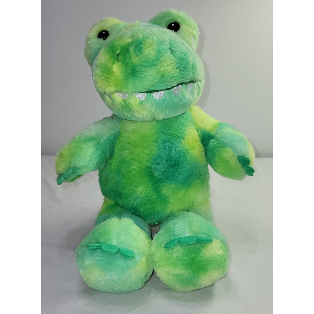 Build-A-Bear Alligator Plush Green Yellow Tie Dye Stuffed Animal Toy 16 in